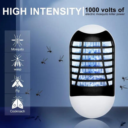 Bug Zapper Indoor Electric Mosquito Killer Lamp with UV LED Light Fly Insects Trap for Home Entryway Balcony Patio Compact Chemical Free Plug Powered US Plug - TechNova