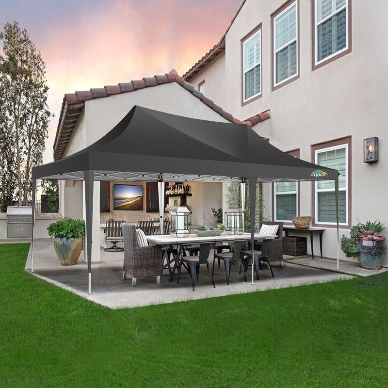 COBIZI 10X20 Pop up Outdoor Commercial Party Tent, Waterproof with 6 Sidewalls, Luxury Camping Tent for Adults,Springtok - TechNova