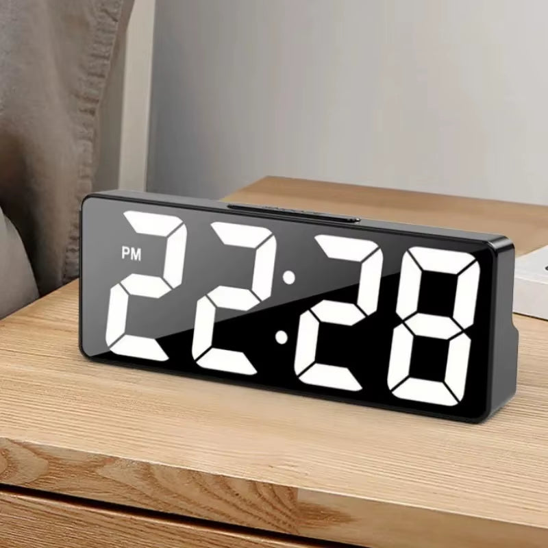 LED Wake Up Light Alarm Clock - Digital Desktop Clock with Temperature Display - TechNova