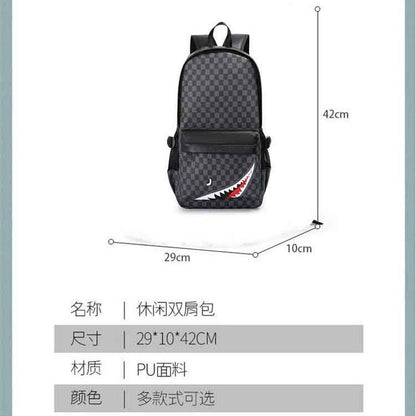 Fashion Schoolbag Leather Backpack Leisure Business Travel Multifunctional Backpack Laptop Bag - TechNova