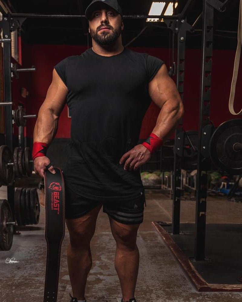 Weight Lifting Belt 4Inch Leather Belt with Free Wrap - Foam Padded Back Support Gym Belt for Bodybuilding Squat Deadlift Weight Belt, Weightlifting Belt Men Women - TechNova