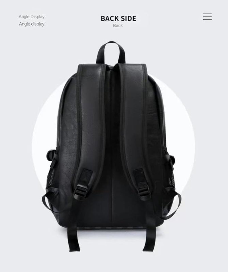 Fashion Schoolbag Leather Backpack Leisure Business Travel Multifunctional Backpack Laptop Bag - TechNova