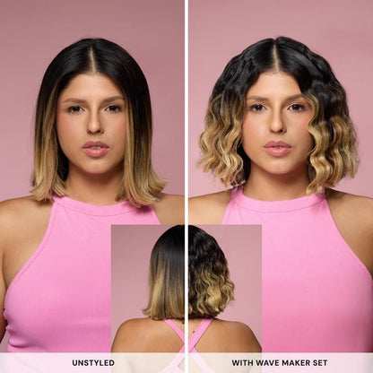 NEW! Wave Maker Value Set - Sculptwaver Titanium Deep Wave Crimper, Thermal Magique Heat & Humidity Tamer, & Salt + Séa Texturizing Spray - TechNova