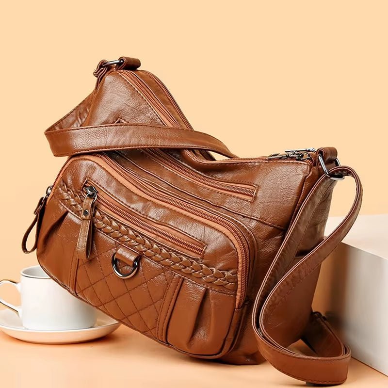 Stylish Crossbody Bag with Adjustable Straps & Woven Design - Women's Commuter Purse - TechNova