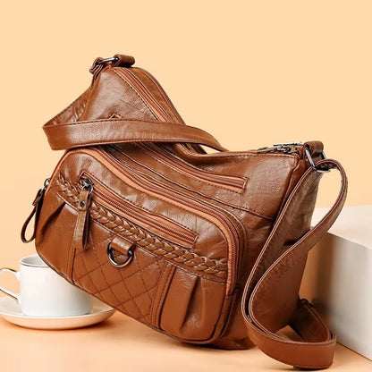 Stylish Crossbody Bag with Adjustable Straps & Woven Design - Women's Commuter Purse - TechNova