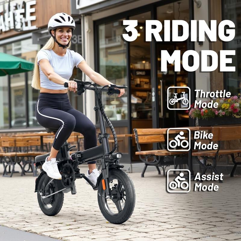 14" Lightweight Folding Electric Commuter E-Bike | 48V 500W Motor | 20MPH Speed | UL 2849 Certified - TechNova