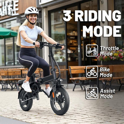 14" Lightweight Folding Electric Commuter E-Bike | 48V 500W Motor | 20MPH Speed | UL 2849 Certified - TechNova