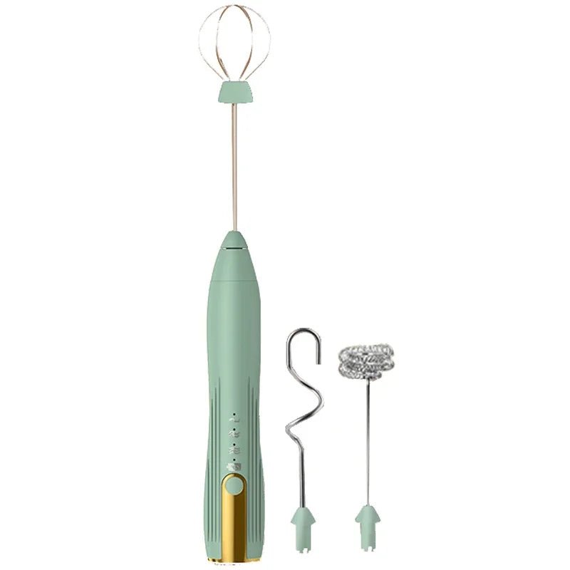Electric Milk Frother USB Rechargeable Foam Maker Mixer Coffee Cream Cappuccino Drink Frothing Wand Handheld Egg Beater 3 Speeds - TechNova