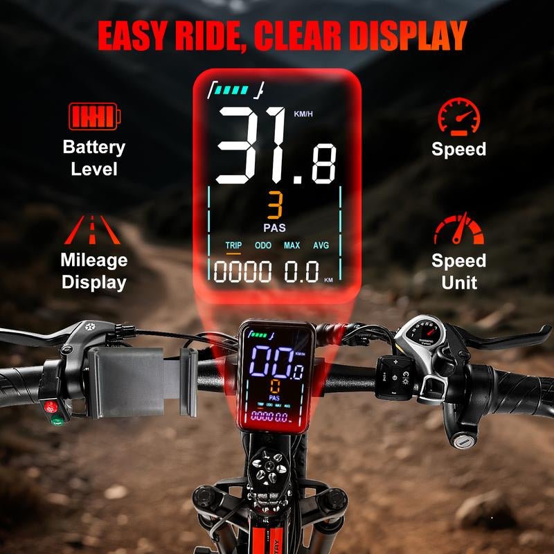 EOEOTWO 1500W Peak Motor Electric Bicycle, with Front Suspension Design, 48V 15AH Electric Mountain Bike, 26"X 4.0 Inch Tires, Maximum Speed up to 30+ Miles per Hour, Range of 70 Miles, Suitable for Snow, Mountain and Road Riding, Electric Bicycle. - TechNova