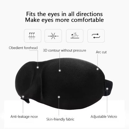 3D Contoured Cup Sleep Mask - Block Out Light, Perfect for Men & Women - TechNova