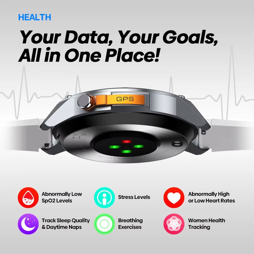New Stratos 2 Ultra GPS Smart Watch Built - In Compass Barometric Altimeter Dual - Band GNSS Voice Calling Smartwatch 10 ATM - TechNova
