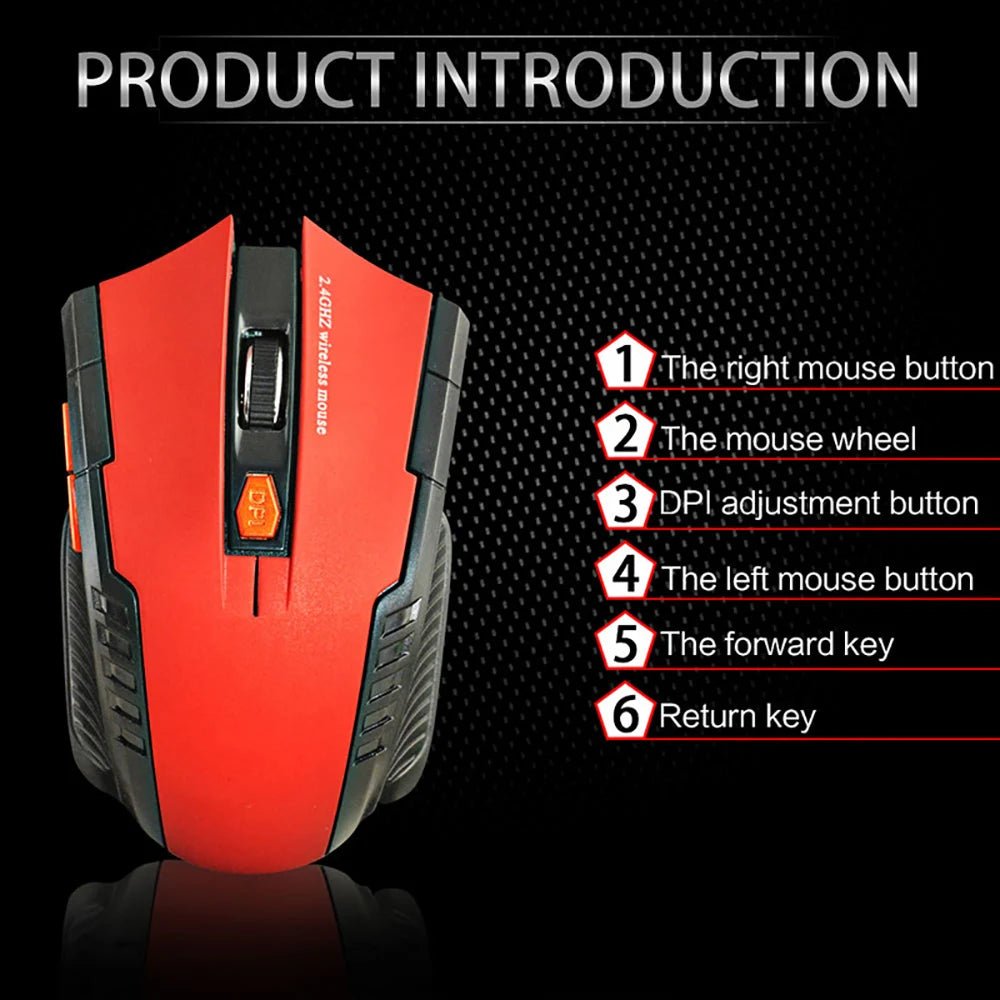 2.4Ghz Wireless Mouse with USB Receiver 2.4G Gaming Mouse 6D Optical Wireless Mouses USB Right Scroll Mice for Laptop PC Gamer - TechNova