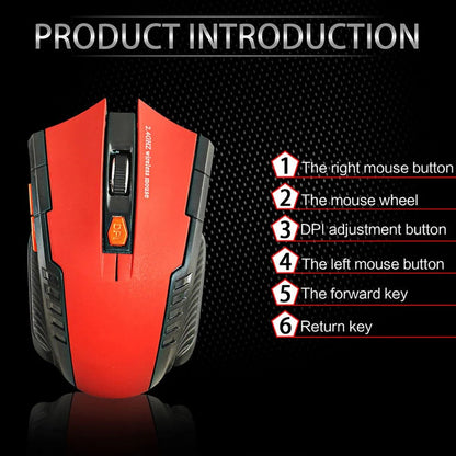 2.4Ghz Wireless Mouse with USB Receiver 2.4G Gaming Mouse 6D Optical Wireless Mouses USB Right Scroll Mice for Laptop PC Gamer - TechNova