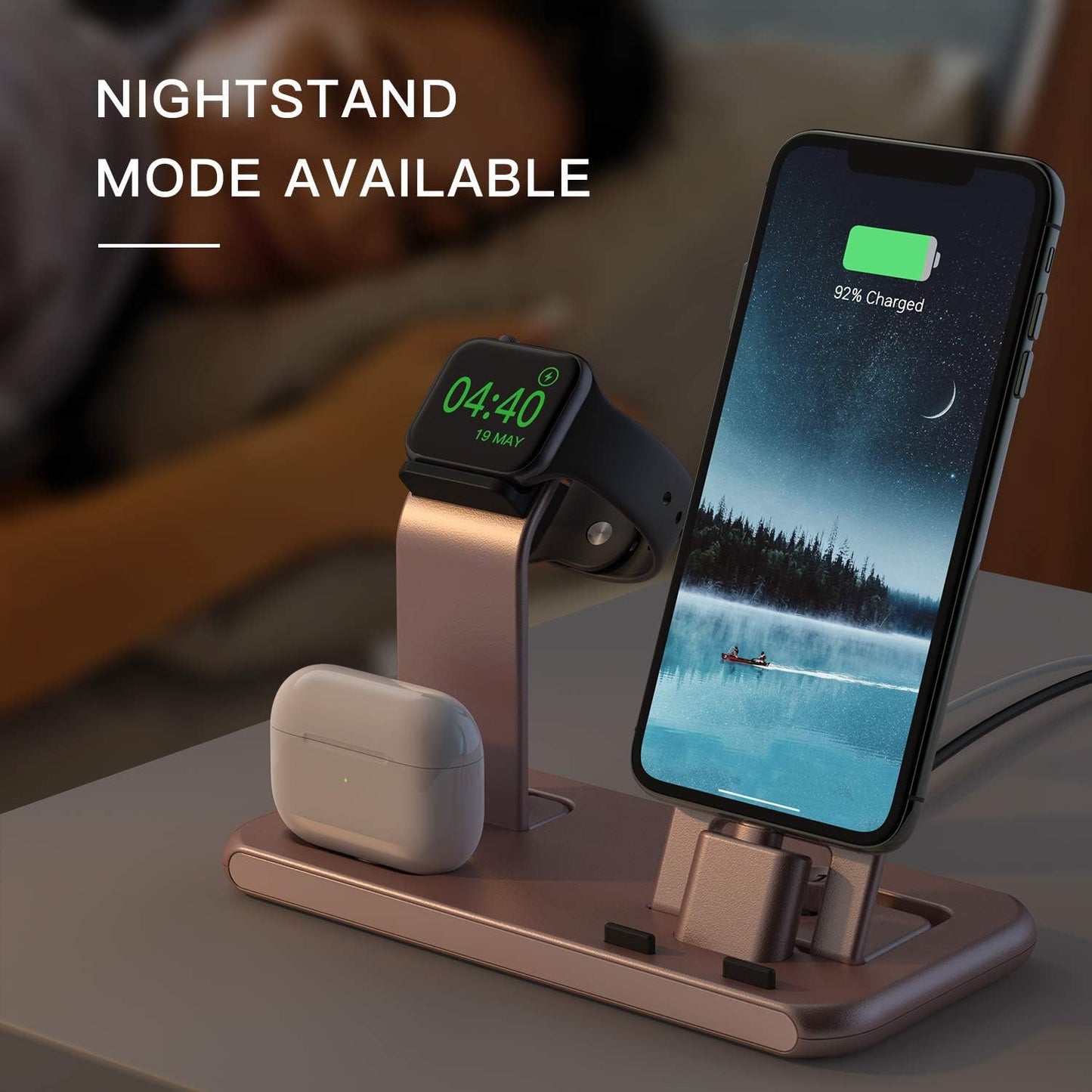 3 in 1 Charging Station for Apple Products, Stand for Apple Watch 7/SE/6/5/4/3/2/1, for Airpods Pro/3/2/1 Charging Dock, Charger Station for Iphone 13/12 Mini/12 Pro Max/11Pro Max/Xs Max/8Plus - TechNova