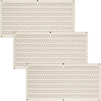Pegboard Value Pack - (3) Pack of 16 - Inch Tall X 32 - Inch Wide Horizontal Metal Wallboards for Home & Garage Tool Storage Organization (Beige Pegboard) - TechNova