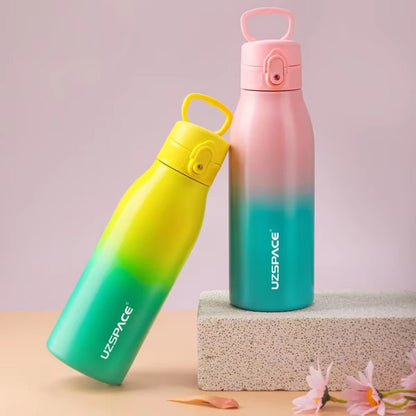 Gradient Color Portable Sport Bottle - Stainless Steel Water Bottle - Girls' Flask 600/1000Ml - TechNova