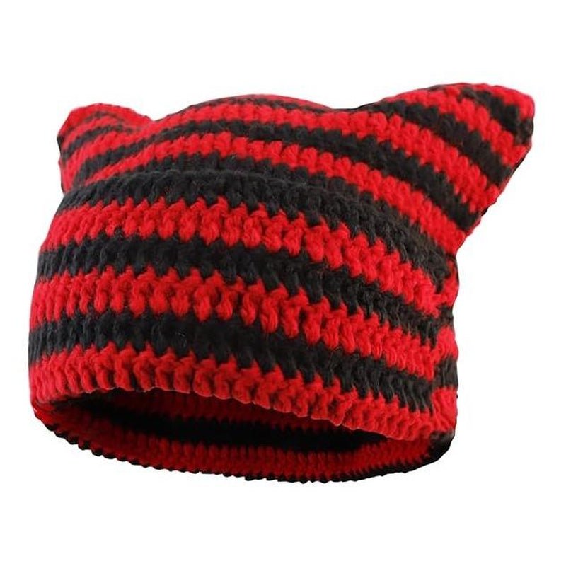 [Thanksgiving and Halloween Gifts] Beanie for Women Men Crochet Hat Hat Cute Hat with Ears Beanie Winter Hat Slouchy Beanie - TechNova