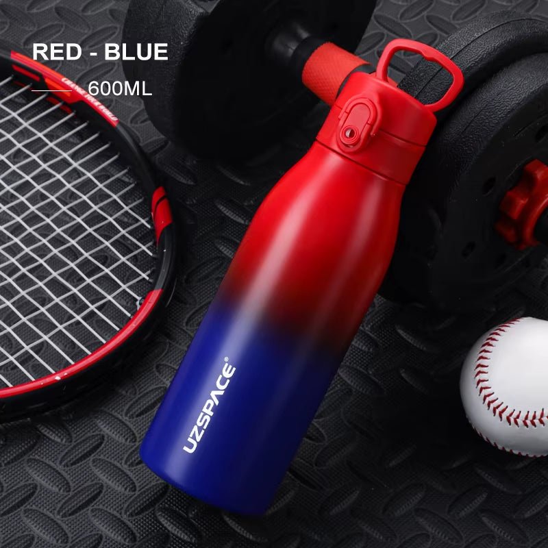Gradient Color Portable Sport Bottle - Stainless Steel Water Bottle - Girls' Flask 600/1000Ml - TechNova