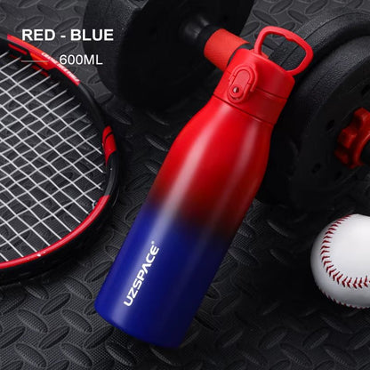 Gradient Color Portable Sport Bottle - Stainless Steel Water Bottle - Girls' Flask 600/1000Ml - TechNova