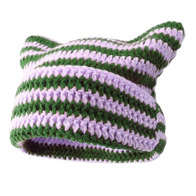 [Thanksgiving and Halloween Gifts] Beanie for Women Men Crochet Hat Hat Cute Hat with Ears Beanie Winter Hat Slouchy Beanie - TechNova