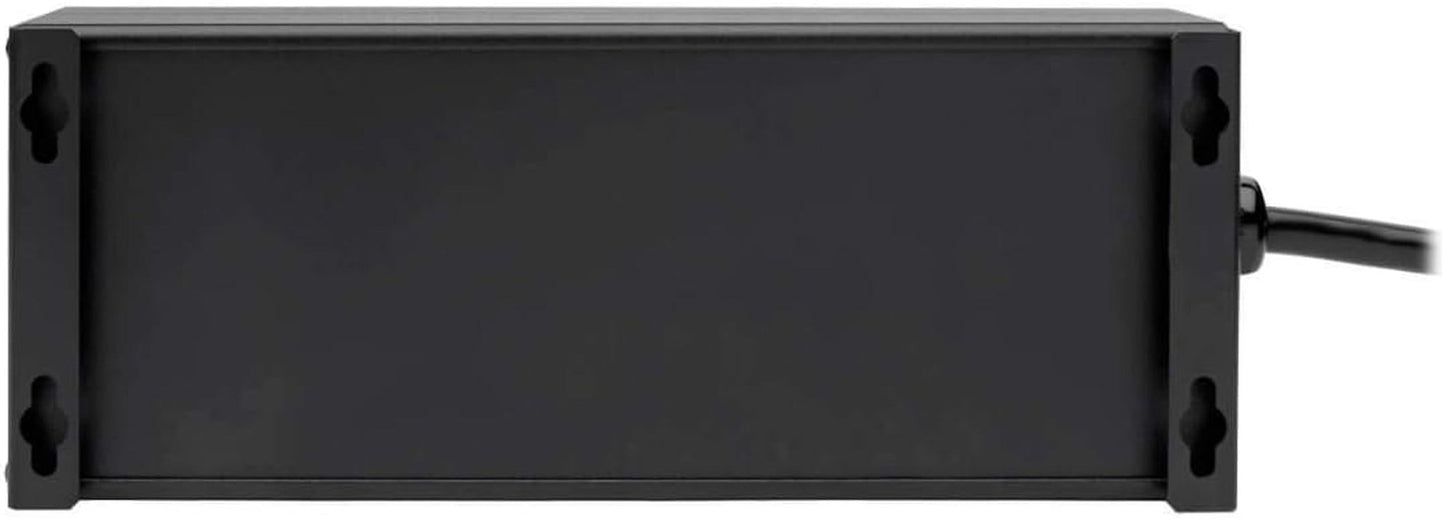 Isobar 6 Outlet Surge Protector Power Strip with 2 USB Charging Ports,10Ft Long Cord,Right - Angle Plug, Metal, 3840 Joules,Lifetime Limited Warranty & $50K Insurance (Ibar6Ultrausbb)Black - TechNova