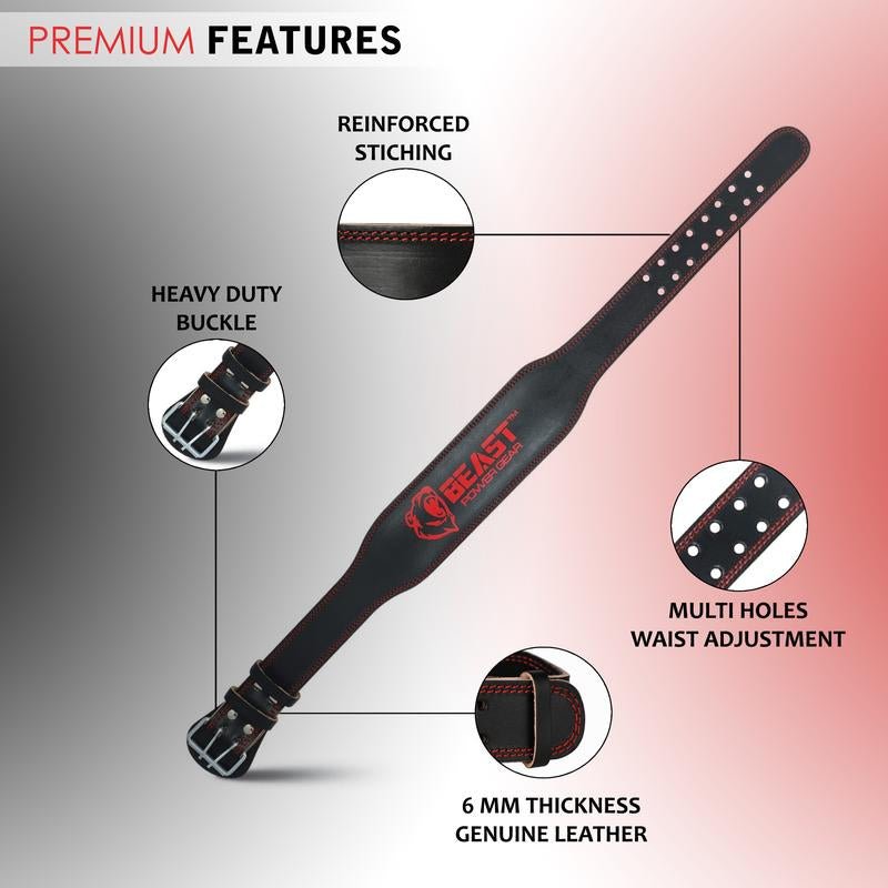 Weight Lifting Belt 4Inch Leather Belt with Free Wrap - Foam Padded Back Support Gym Belt for Bodybuilding Squat Deadlift Weight Belt, Weightlifting Belt Men Women - TechNova