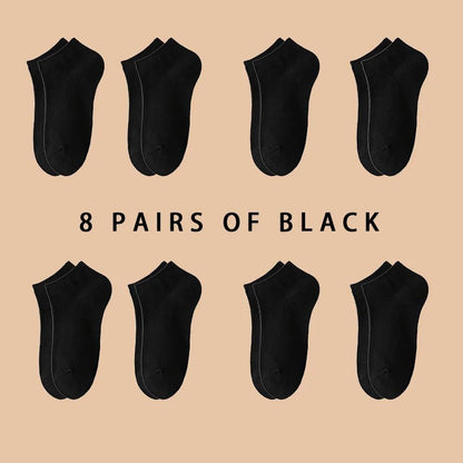 8 Pairs Women/Men Boat Socks Invisible Low Cut Silicone Non - Slip Summer No - Show Ankle Socks Solid Color Casual Breathable - TechNova