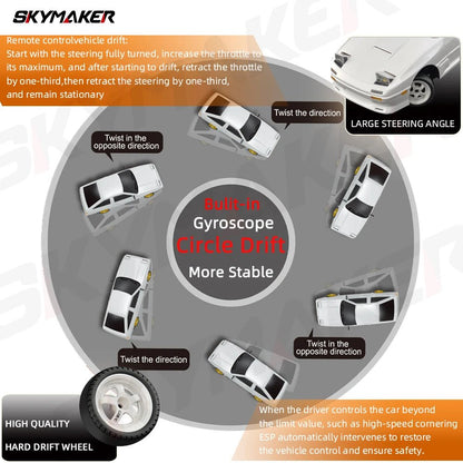 AE86 Model LD1801 RX-7 FC LD1802 1:18 RC Drift Car 1/18 2.4G Remote Control ESP Gyroscope LED Mini RC Racing Car  - TechNova