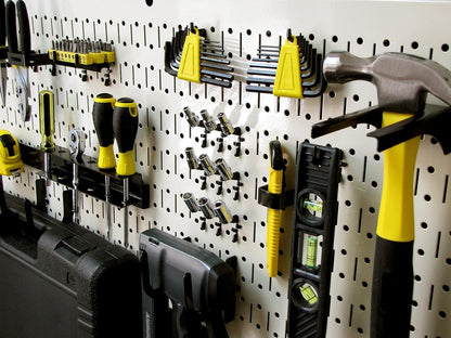 Pegboard Value Pack - (3) Pack of 16 - Inch Tall X 32 - Inch Wide Horizontal Metal Wallboards for Home & Garage Tool Storage Organization (Beige Pegboard) - TechNova