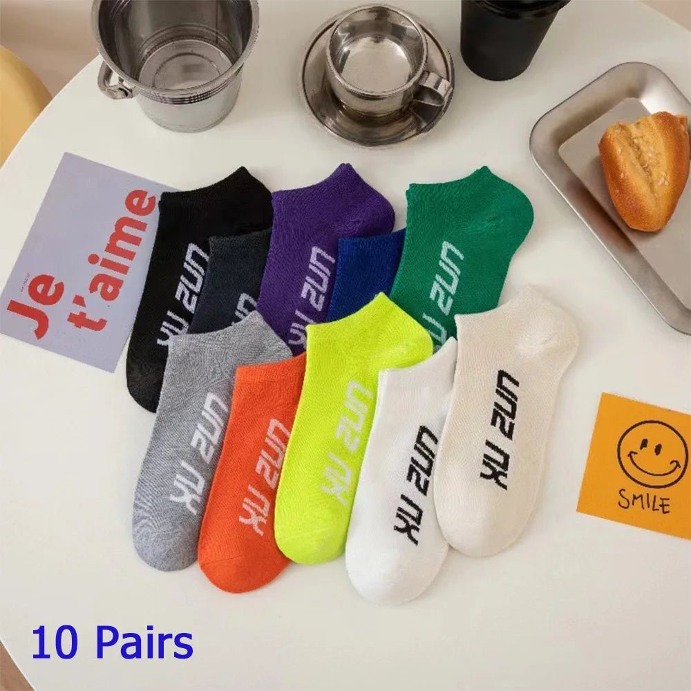 8 Pairs Women/Men Boat Socks Invisible Low Cut Silicone Non - Slip Summer No - Show Ankle Socks Solid Color Casual Breathable - TechNova
