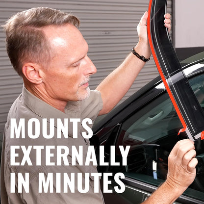 [] outside Mount Rain Guards for 2008 - 2020 Dodge Journey | Window Vent Visors, 4 Pcs. - Smoke | 94072 - TechNova