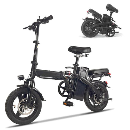 14" Lightweight Folding Electric Commuter E-Bike | 48V 500W Motor | 20MPH Speed | UL 2849 Certified - TechNova