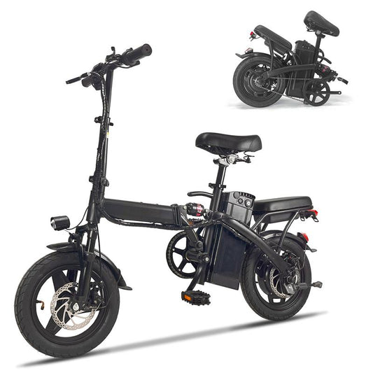 14" Lightweight Folding Electric Commuter E-Bike | 48V 500W Motor | 20MPH Speed | UL 2849 Certified - TechNova
