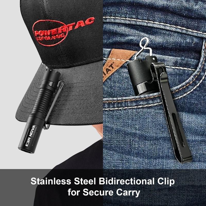 Powertac E3R Nova 820 Lumen Rechargeable Flashlight High Power Torch with 86 Meter Beam Distance Type C Charging Port Sub Compact Design IPX - 8 Waterproof - TechNova