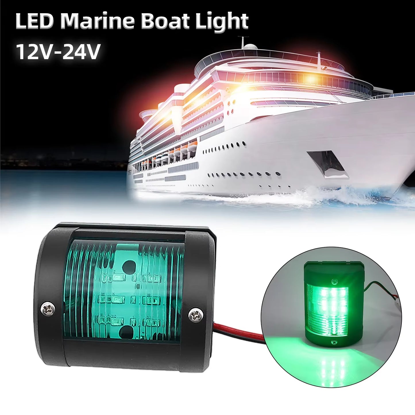IP66 Waterproof LED Navigation Signal Light Marine Boat Yacht Accessories Marine Navigation Signal Lights 12V/24V - TechNova