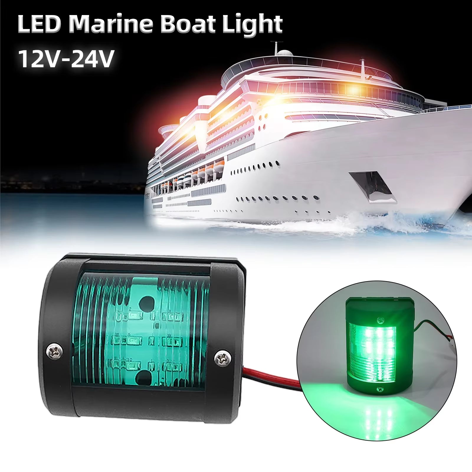 IP66 Waterproof LED Navigation Signal Light Marine Boat Yacht Accessories Marine Navigation Signal Lights 12V/24V - TechNova