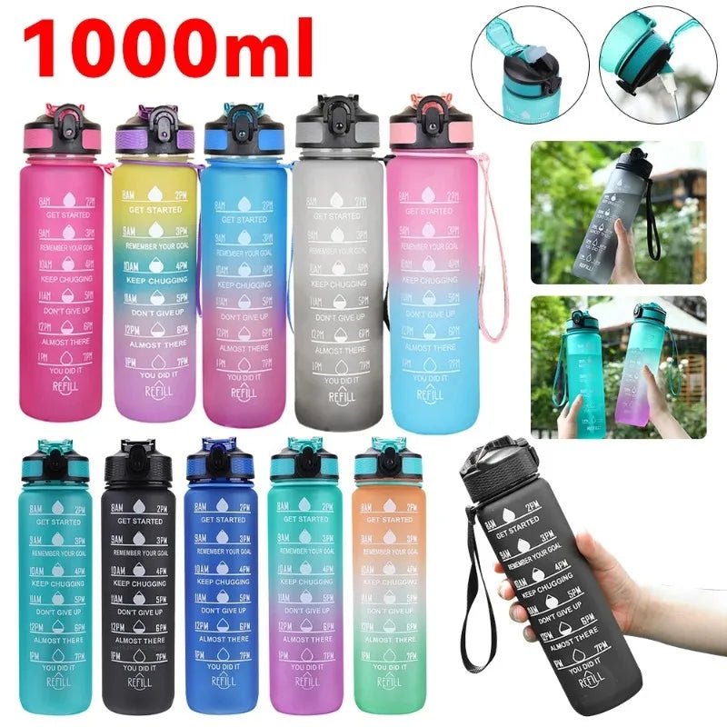 Pretty Portable 1L Leakproof Gym Water Bottle for Travel & Fitness - TechNova