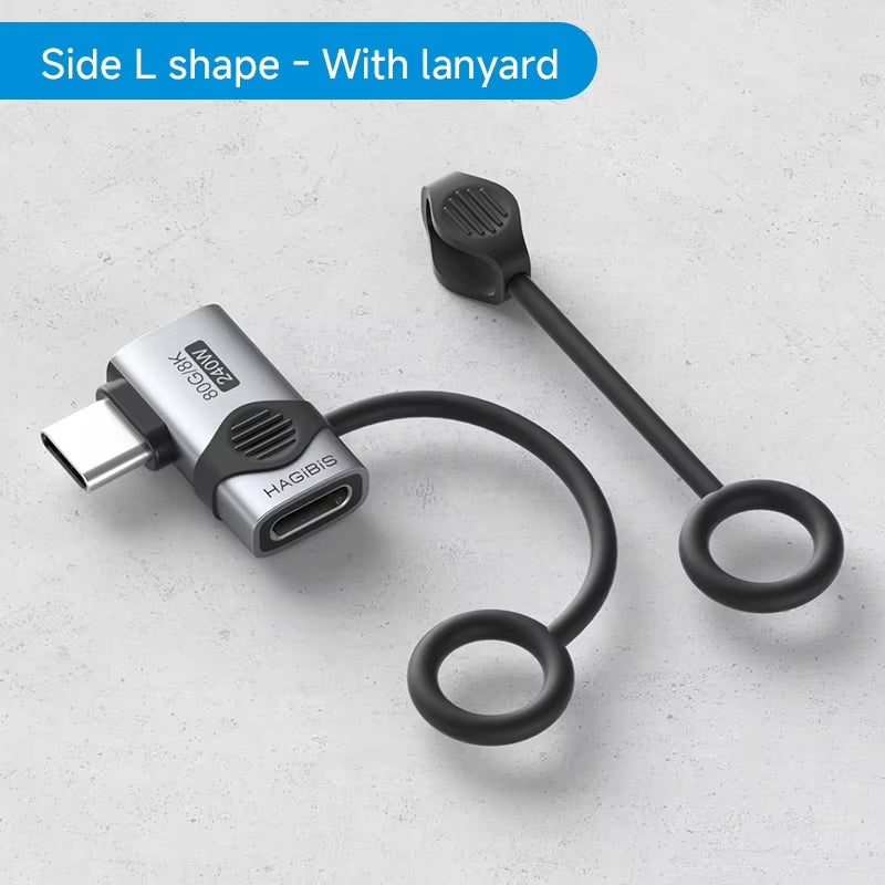 240W USB C to C Adapter 40Gbps 8K 60Hz 90 Degree Converter USB4 Adapter for Thunderbolt 4/3 Macbook Iphone 17 Pro Tablet - TechNova