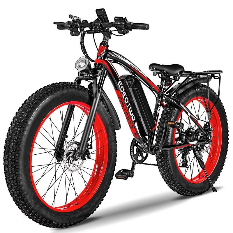 EOEOTWO 1500W Peak Motor Electric Bicycle, with Front Suspension Design, 48V 15AH Electric Mountain Bike, 26"X 4.0 Inch Tires, Maximum Speed up to 30+ Miles per Hour, Range of 70 Miles, Suitable for Snow, Mountain and Road Riding, Electric Bicycle. - TechNova