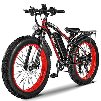 EOEOTWO 1500W Peak Motor Electric Bicycle, with Front Suspension Design, 48V 15AH Electric Mountain Bike, 26"X 4.0 Inch Tires, Maximum Speed up to 30+ Miles per Hour, Range of 70 Miles, Suitable for Snow, Mountain and Road Riding, Electric Bicycle. - TechNova