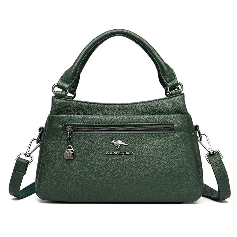 Luxury 100% Top Layer Cowhide Handbag Solid Color Designer Brand Women'S Crossbody Bags Exquisite Hardware LOGO Shoulder Bags - TechNova