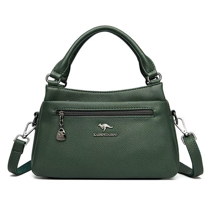 Luxury 100% Top Layer Cowhide Handbag Solid Color Designer Brand Women'S Crossbody Bags Exquisite Hardware LOGO Shoulder Bags - TechNova