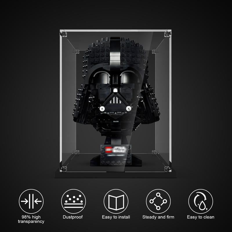 Display Case for Star - Wars Helmet, Display Box Compatible with Helmet 75429 76285 75349 75328 75304 75351 75327 76187 76182 76199 - TechNova