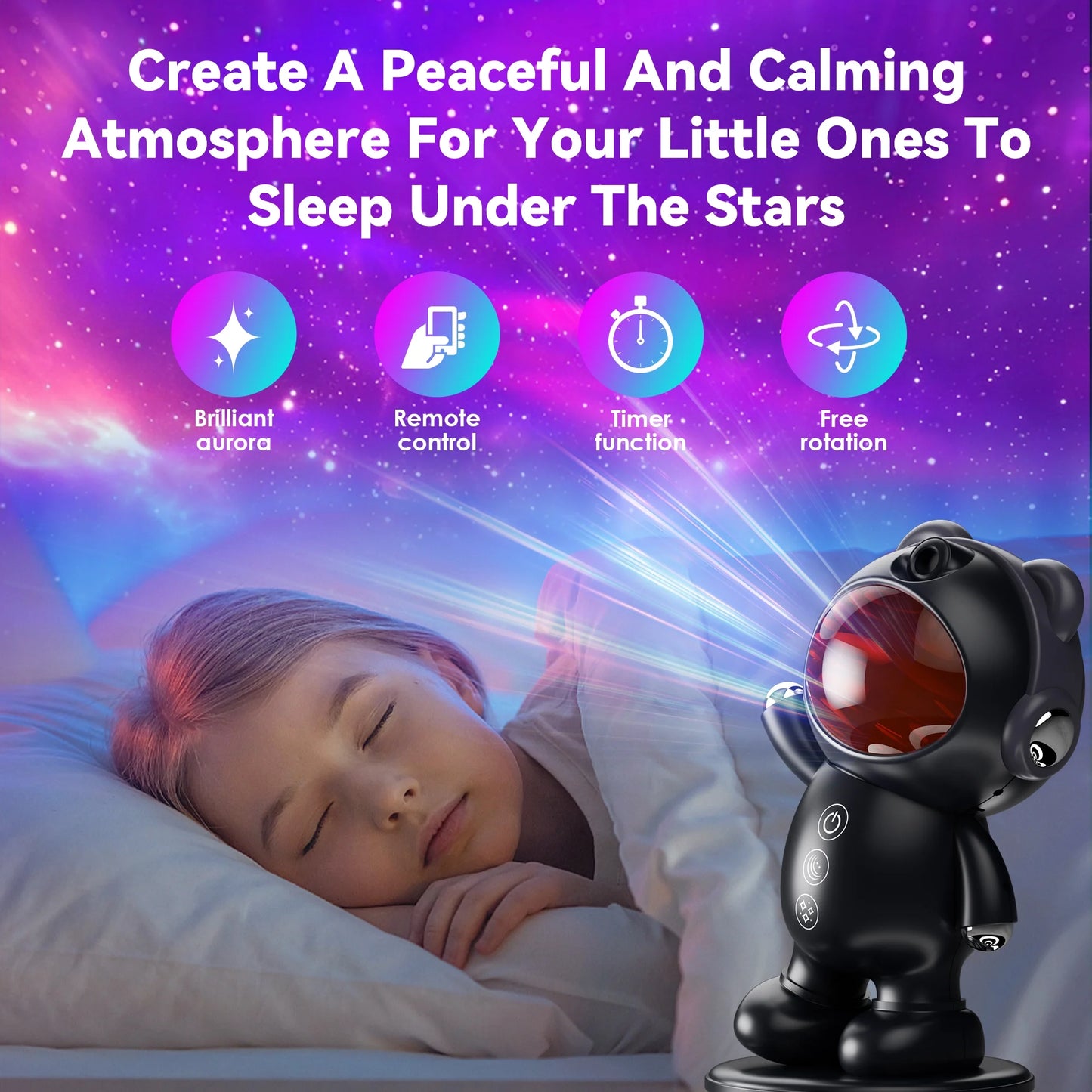Star Projectors, Galaxy Projector Light for Bedroom ,Timer Remote Ceiling Lamp Night Light for Kids Black - TechNova