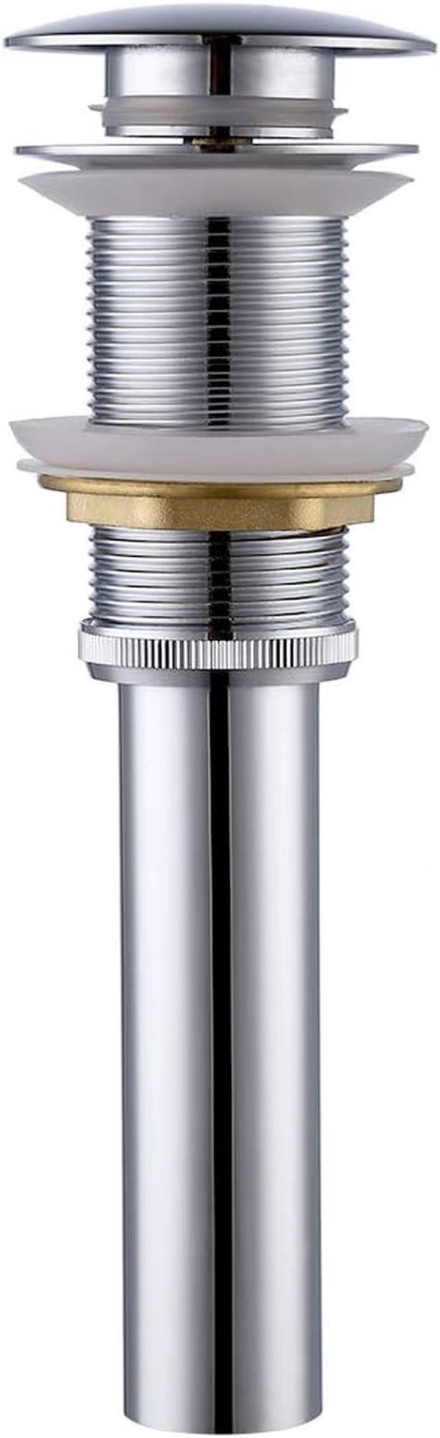 Chrome Pop-Up Vessel Sink Drain Stopper, Rustproof Brass/Stainless Steel S2008D-CH - TechNova