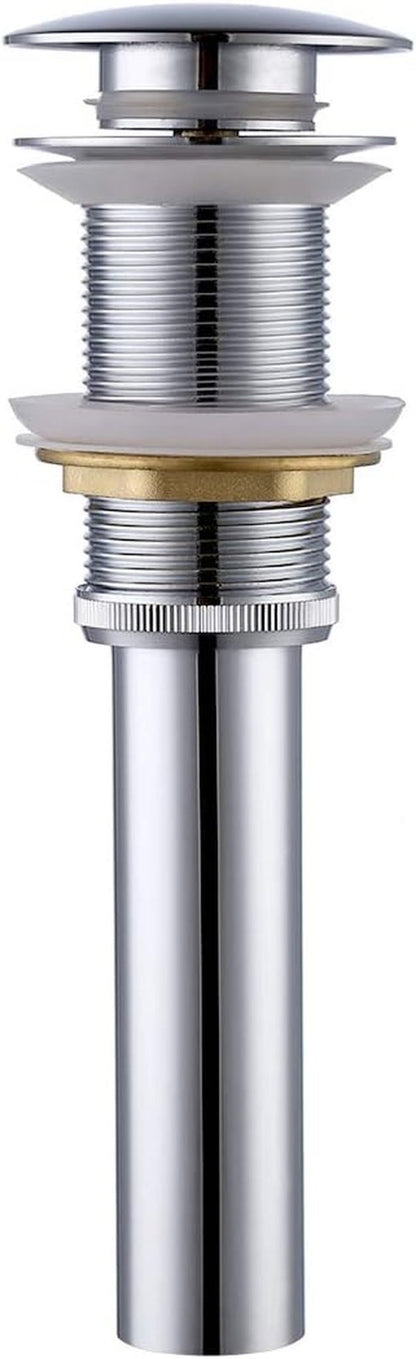 Chrome Pop-Up Vessel Sink Drain Stopper, Rustproof Brass/Stainless Steel S2008D-CH - TechNova