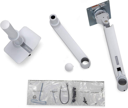 White Tall Pole Ultrawide Monitor Arm Desk Mount - Fits 34" Curved Monitors, VESA 75x75mm/100x100mm - TechNova