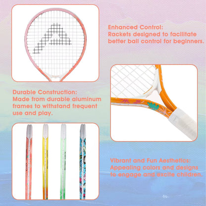 Tennis Rackets for Kids Aluminum Alloy 17'' with Cover Bag for Beginner Junior Children Tennis Racquet - TechNova