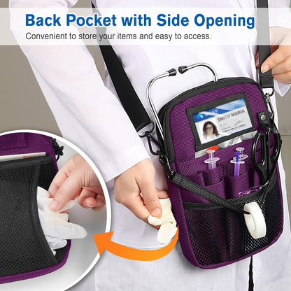 Nurse Fanny Pack with Tape Holder, Multi Compartment Medical Gear Pocket Belt Bag Nursing Organizer Pouch | Utility Waist Pack for Stethoscopes, Bandage Scissors Other Medical Supplies, Purple - TechNova