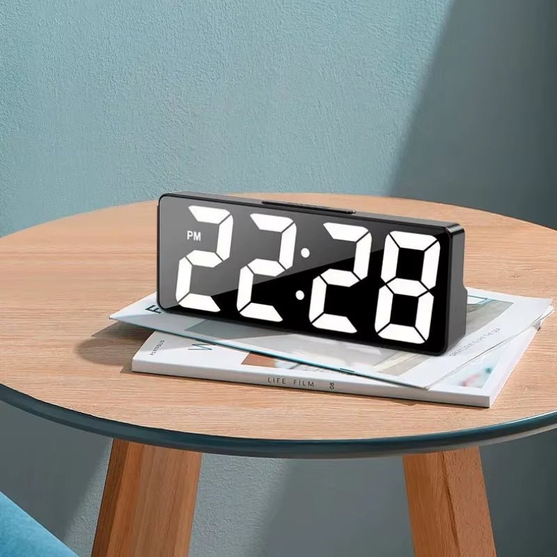LED Wake Up Light Alarm Clock - Digital Desktop Clock with Temperature Display - TechNova